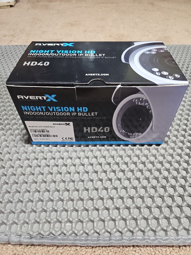 Avertx HD438 IR Indoor/outdoor Mini Bullet Security Camera White, NEW