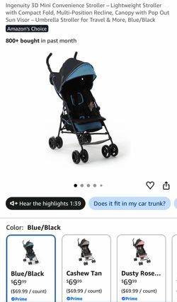 Ingenuity 3D Mini Convenience Stroller – Blue/Black