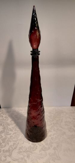 1960s Guildcraft Italy 23" Amethyst Empoli Genie Bottle