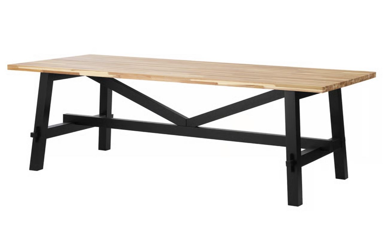 SKOGSTA IKEA Dining table, acacia/black, 92 1/2x39 3/8 "