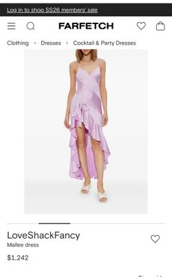LoveShackFancy Lavender High-Low Ruffle Slip Dress