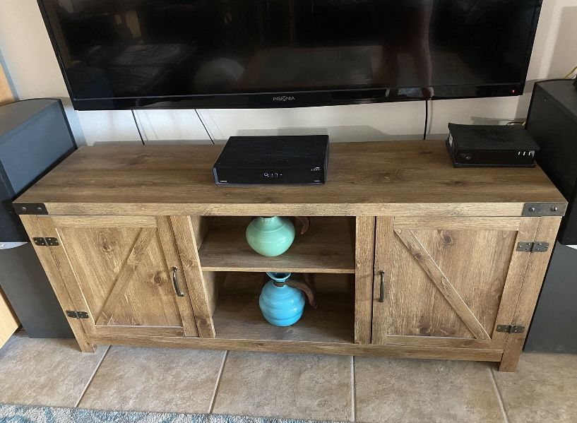 TV Stand is 58" width & 25" height