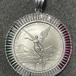 Onza plata pura pendiente silver 925 Centenario
