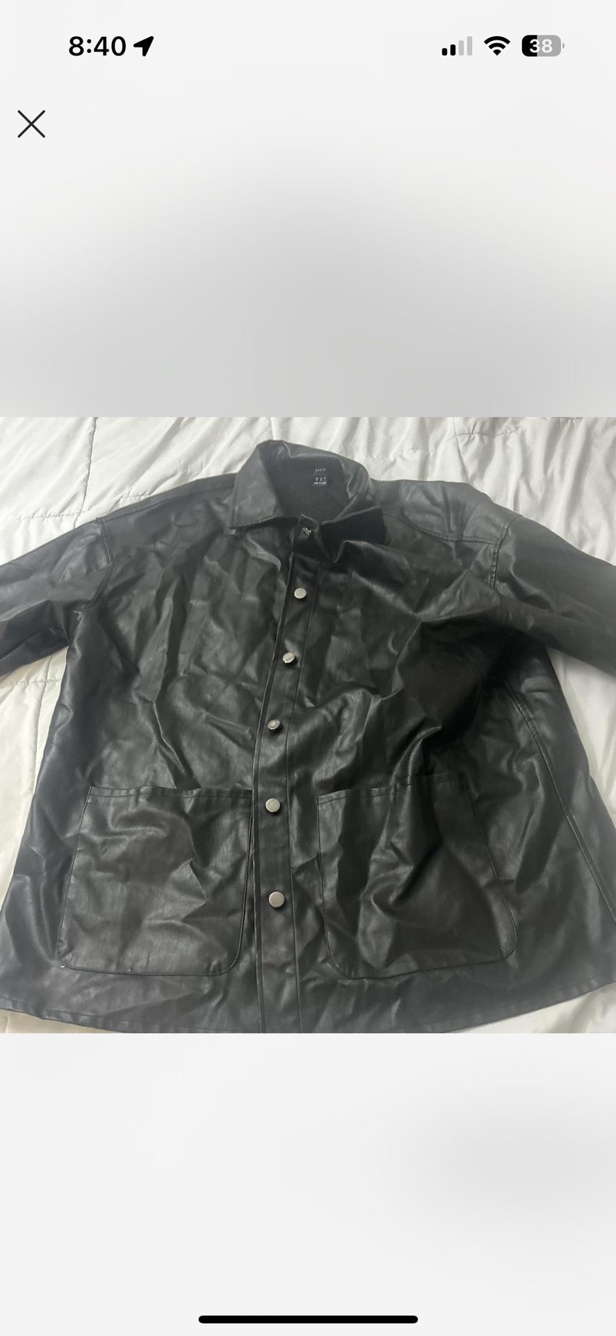 black SHEIN leather jacket