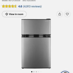 Insignia™ - 3.0 Cu. Ft. Mini Fridge with Top Freezer - Stainless steel