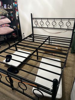 Full size bed frame with headboard