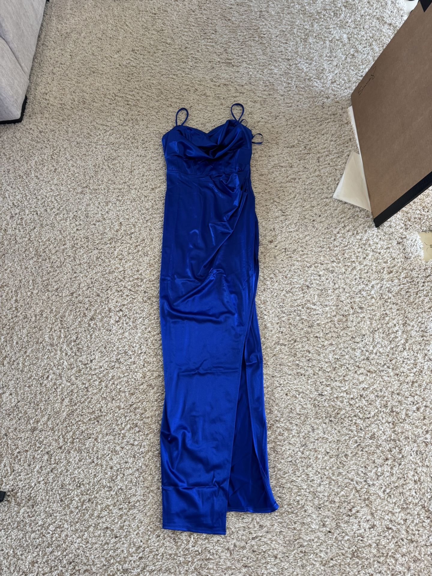 Royal Blue Long, Silk Dress
