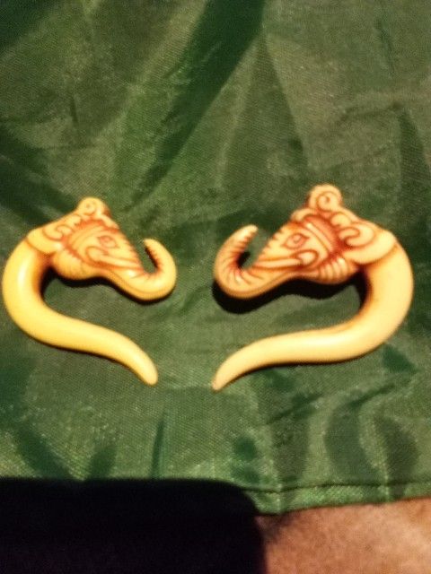 (2) Spiral Animal Head Gauge Earring