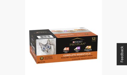 New in box Purina pro plan 12 cans three different entrées
