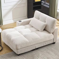 Lounge Lazy Single Sofa Couch Cozy Sleeper Sofa Bed with Switchable Armrest