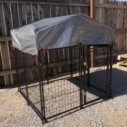 New! Durable 4x4x4 Outdoor Pet Playpen Kennel with Sun & Rain Shade – Perfect for Medium-Sized Pets!