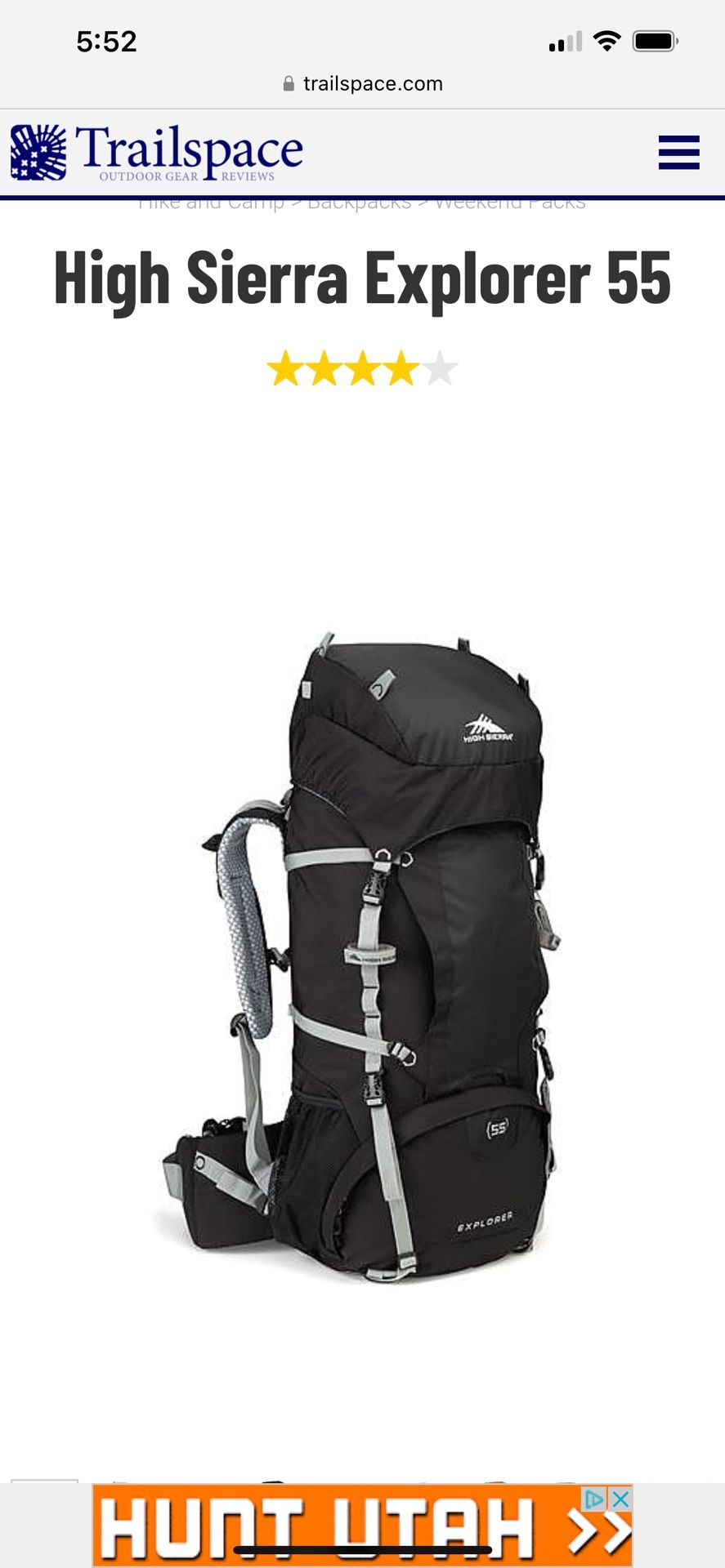 High Sierra 55L Explorer Backpack