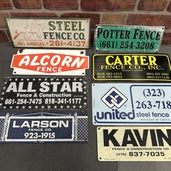 Signs Original Gas Oil Porcelain Fence Advertising 