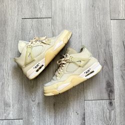 Off-White Jordan 4 Retro "Sail" (size 9.5)