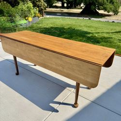 Vintage Folding Drop Leaf Wood Dining Table