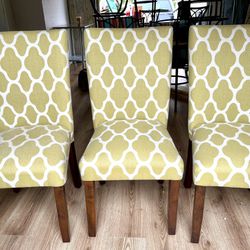 3 Chairs w/ Green Mod Pattern