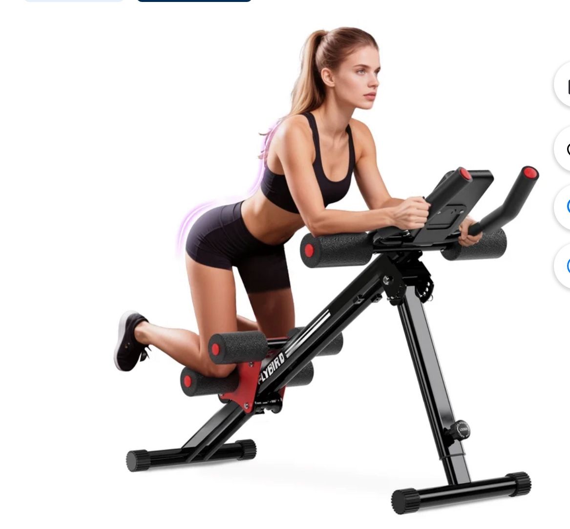 #248 Flybird Adjustable Ab Workout Equipment Full Body Strength Training Foldable Waist Trainer 330 Lb Capacity 