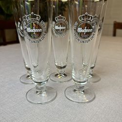 Vintage! Warsteiner .2L Premium Pilsner Fluted Beer Glasses, Ritzenhoff Cristal Glass, Made In Germany