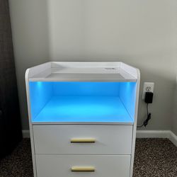 LED Nightstand with 2 USB Charging Station 