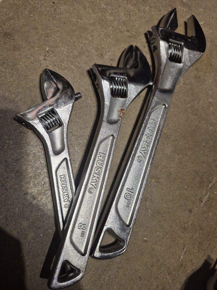 Husky Adjustable Wrench Set Of 3 