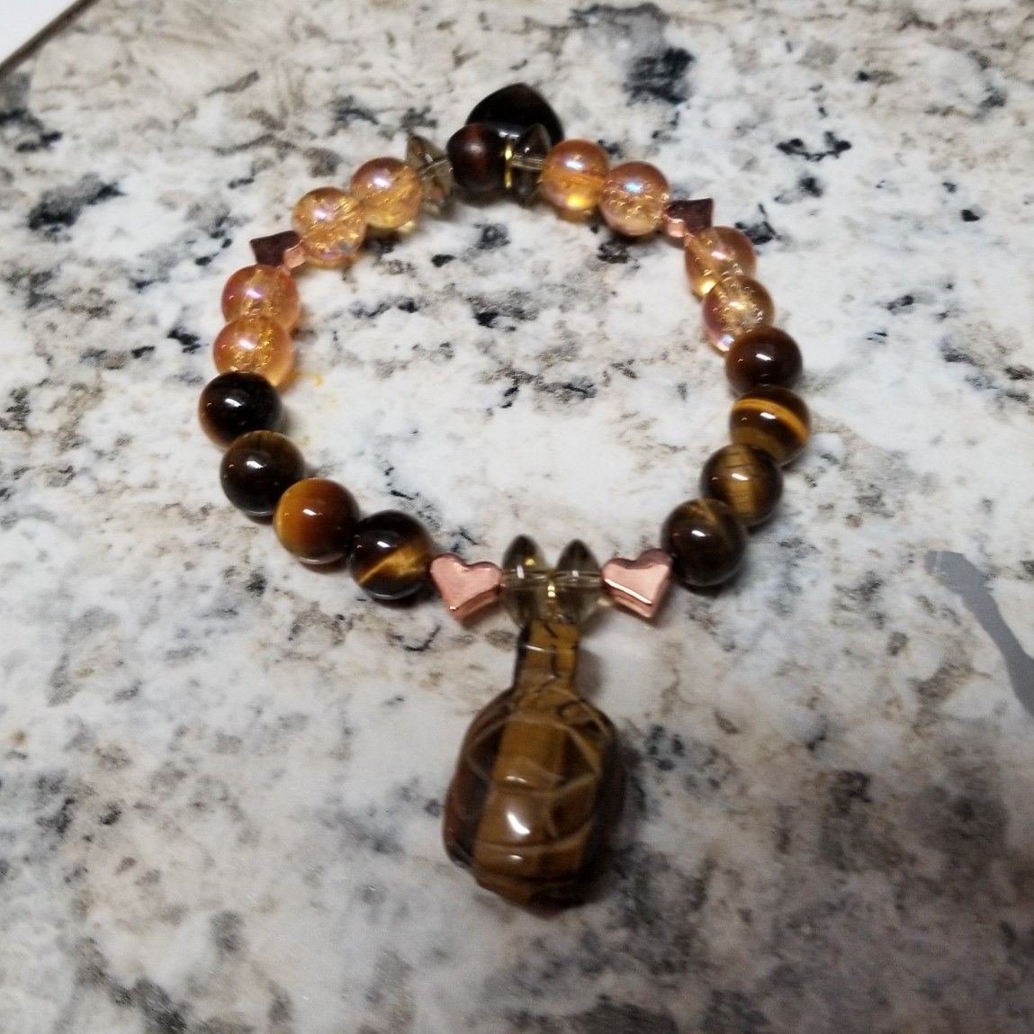 Handmade tiger eye stretch bracelet