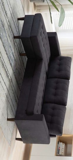Kingdom Black Reversible Sofa Chaise