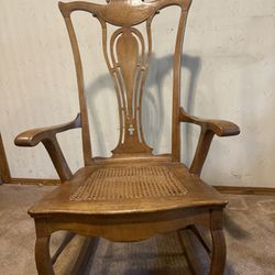 Vintage Wooden Chair with Caned Seat - Exceptional Value at $50 