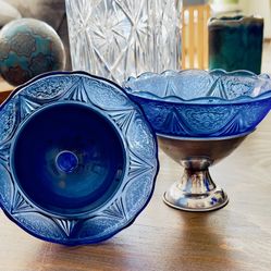 SET OF 2 HAZEL-ATLAS DEPRESSION GLASS SHERBET CUPS 