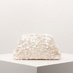 Elegant Sequin Clutch Bag – Cream/Beige