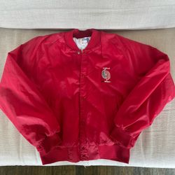 Vintage Red Portland Trailblazers Chalk Line Bomber Jacket