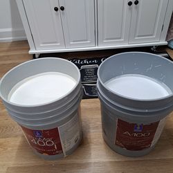 $110 two buckets flat paint Sherwin  Williams