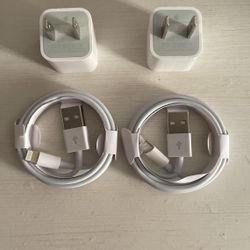 2x Apple iPhone Lightning Cable Wall Charger 