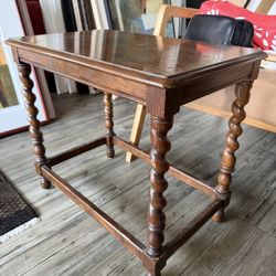 Antique Spiral Wood Side Table