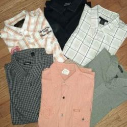 6 Casual Shirts For Men! Different Brands. Size XL (17 17 1/2))