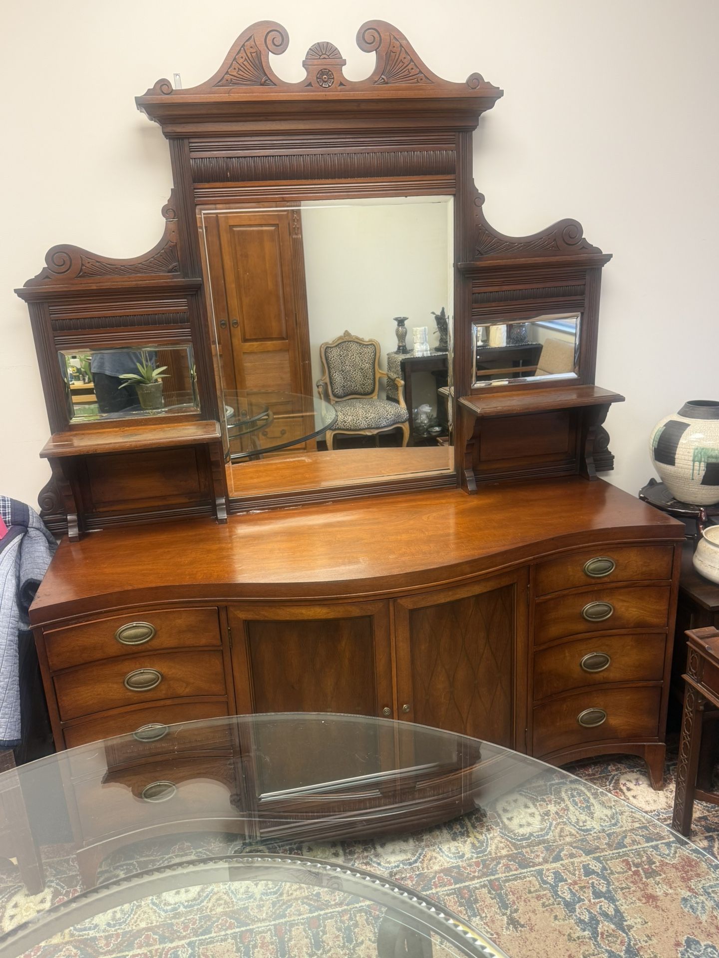 Antique Solid Wood Mahogany  Cabinet