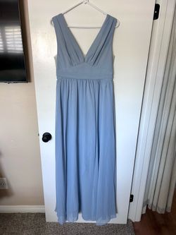 Light blue chiffon ladies dress