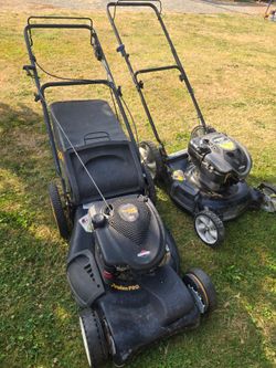 2 lawnmowers  1 self propel