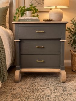 Unique Vintage Solid Wood Nightstand – Hand-Refinished Statement Piece
