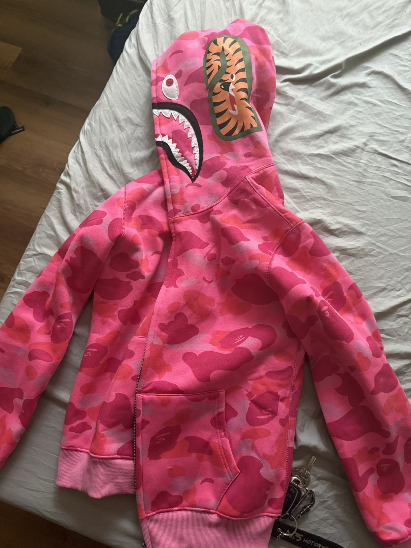 Pink Bape Hoodie Size L