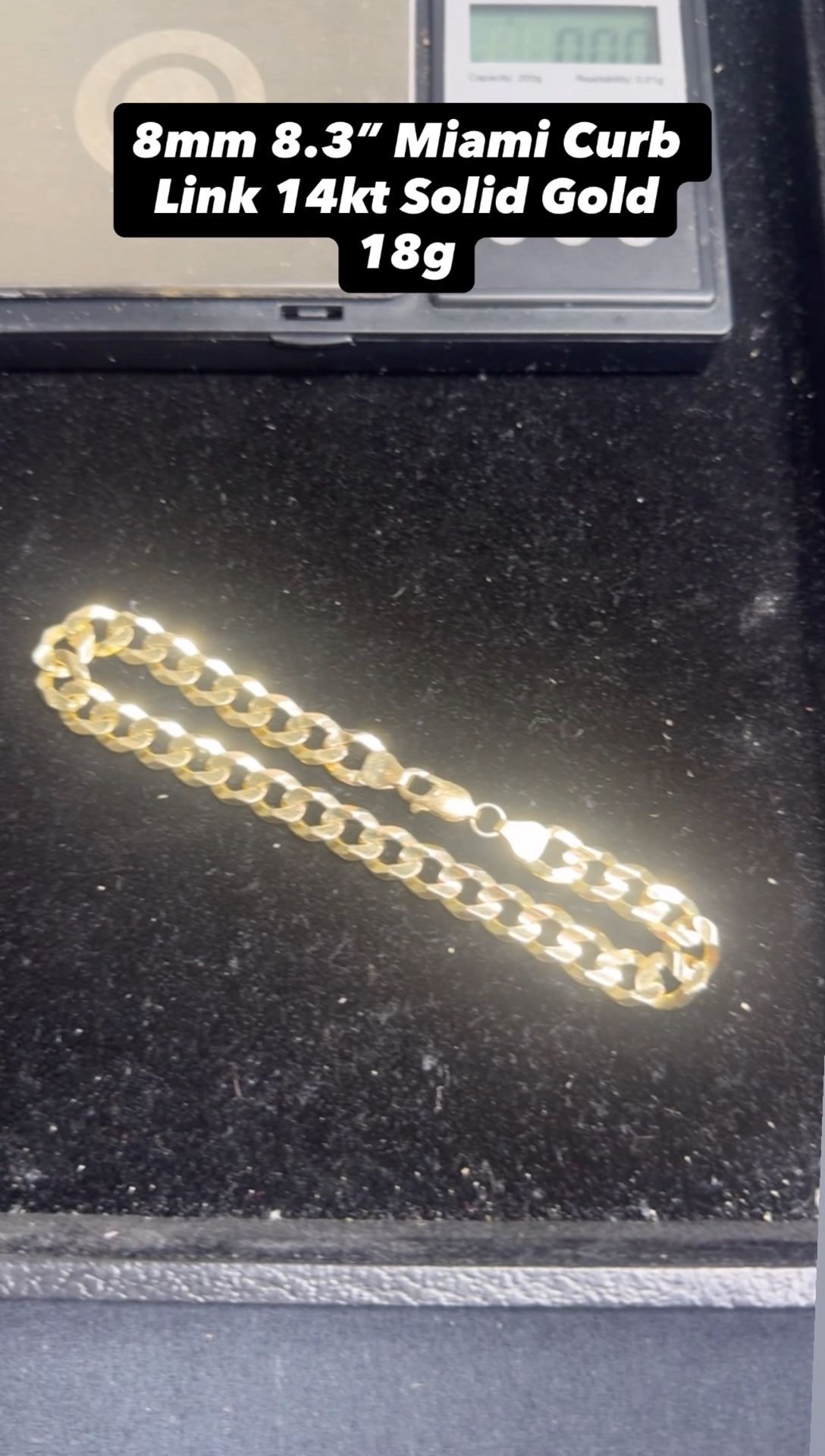 14kt Miami Curb Link Bracelet 8mm 18g