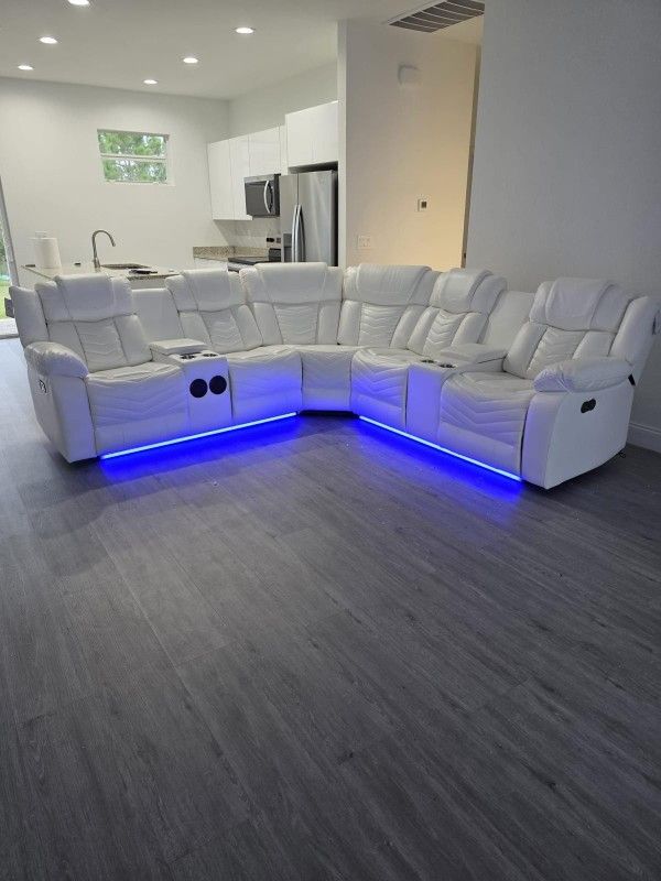 Seccional Reclinable Led Electrico 