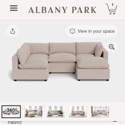 HUGE PRICE CUT! Was $5,200 Albany Park Kova L-Shape + Ottoman (with Storage)