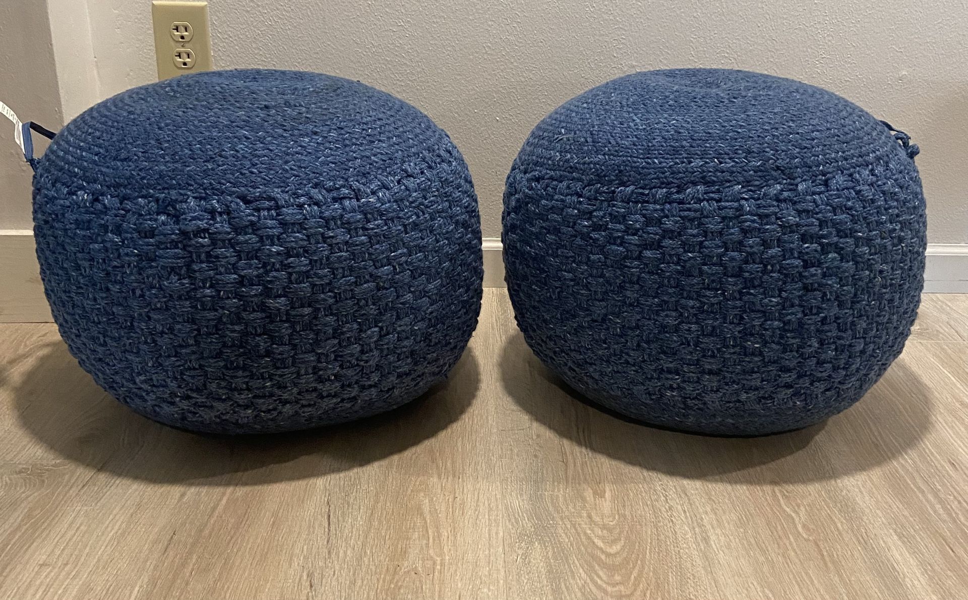 Round Braided Indoor/Outdoor Pouf, World Market