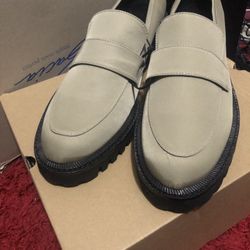 Women's Aerosoles Rodney Platform Loafer Chunky Shoes Taupe Size 10.5