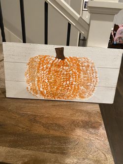 Pumpkin On Wood Frame