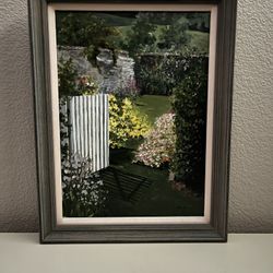 Painting Of Garden And Gate - French Contemporary Impressionism