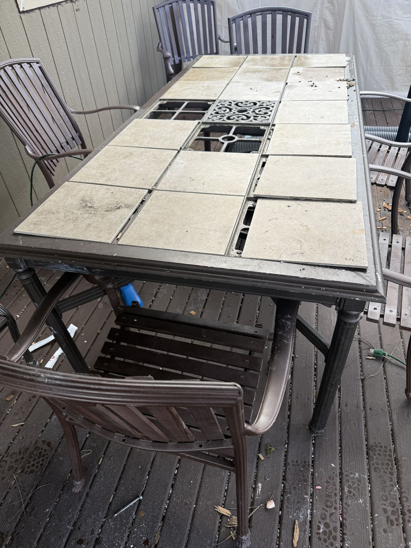 Outdoor table with chairs