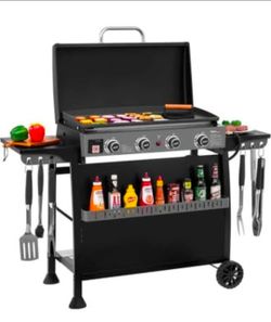 Royal Gourmet PD4001 4 Burner Propane Gas Griddle with Removable Standing Table - Open Box - NEW