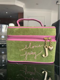 Juicy Couture Trunk Train Case Velour Green & Pink Vintage Y2K - rare iconic colors