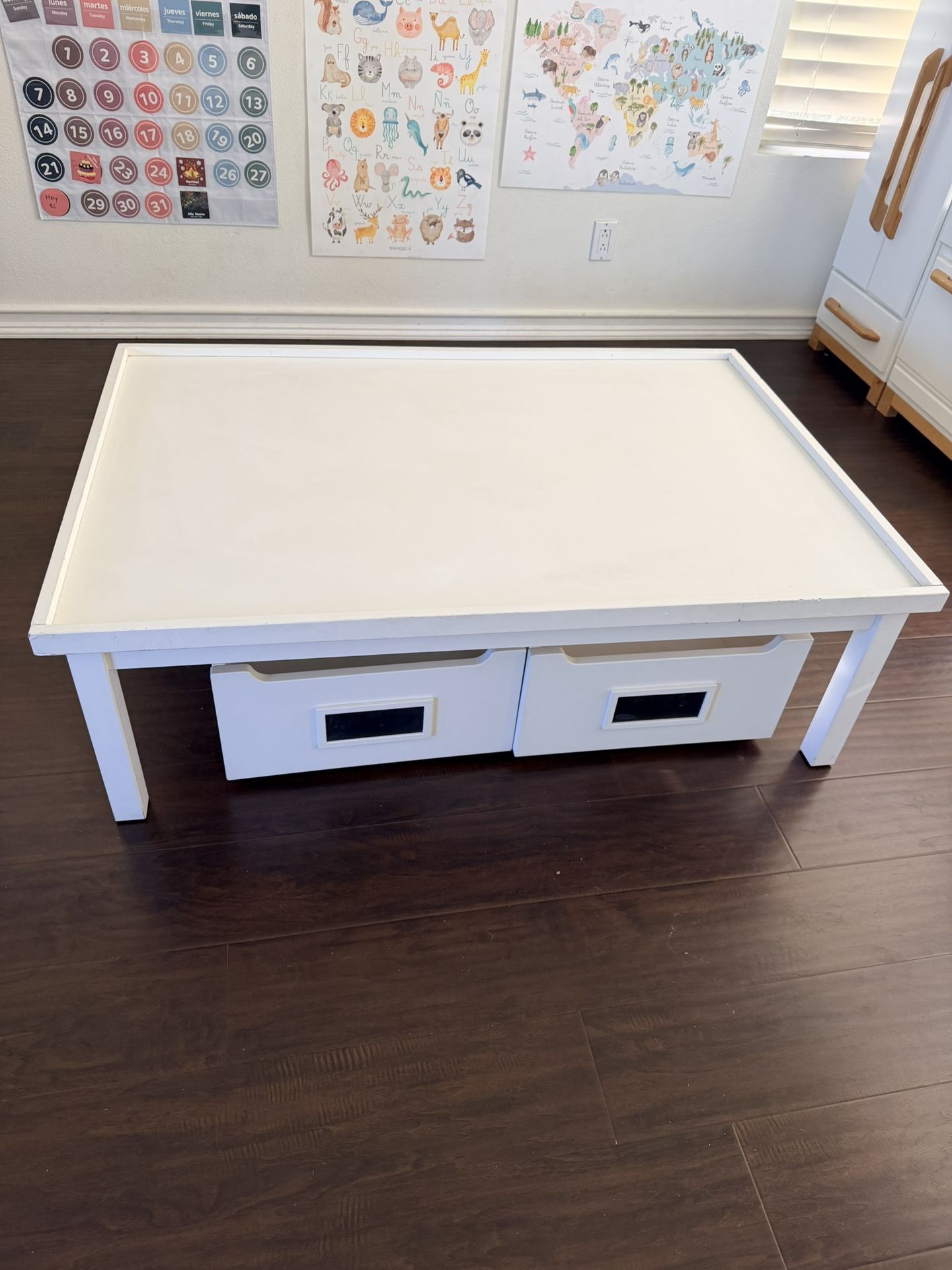 Pottery Barn Kids Carolina Grow-With-You Activity Table + Rolling Drawers